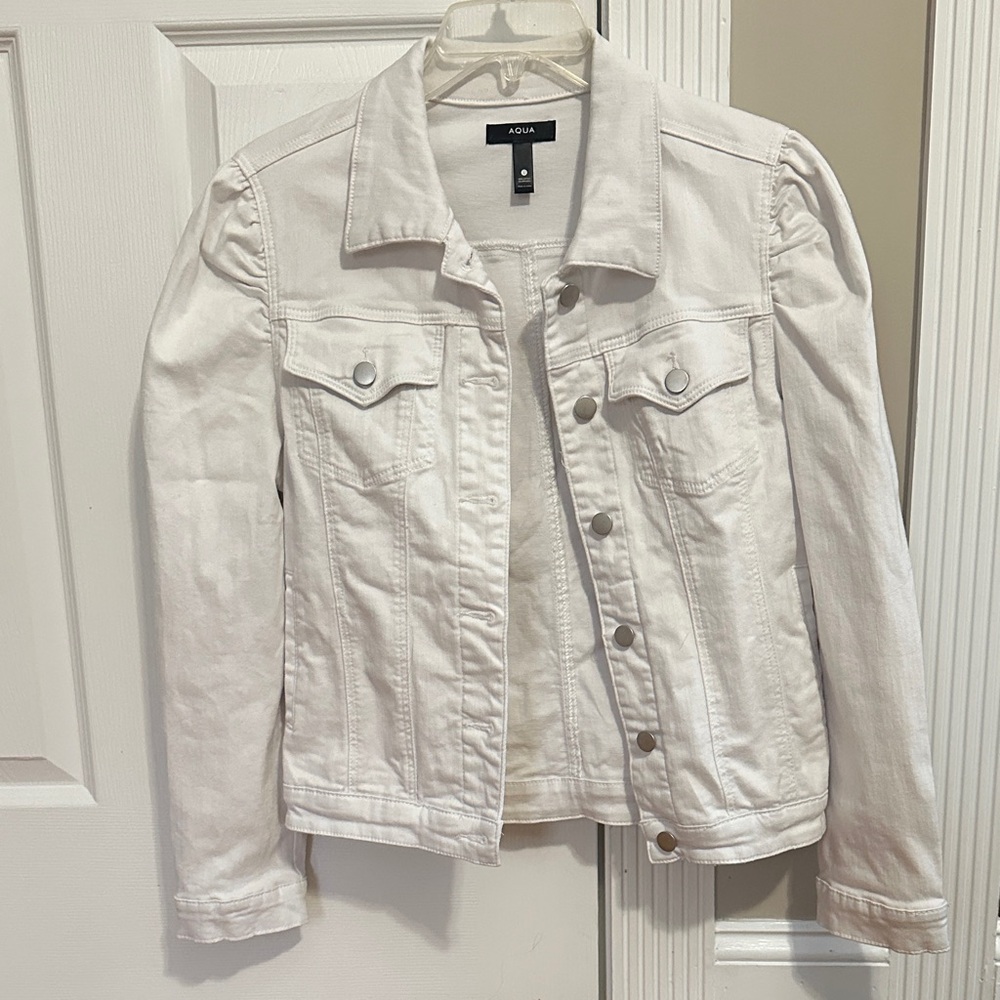 Aqua Women's Off-White Denim Jacket